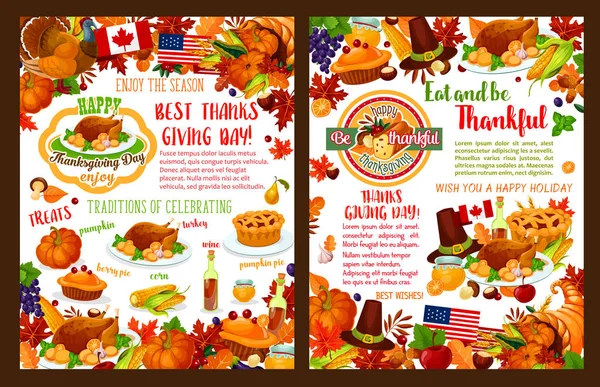 Şükran günü sonbahar tatil vektör afiş