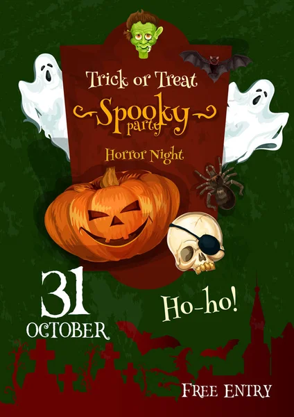 Cadılar Bayramı hüner ya da muamele etmek hayalet parti vektör poster