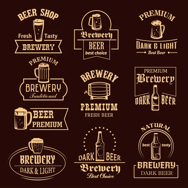 Conjunto de iconos vectoriales para bar o pub cervecería — Archivo Imágenes Vectoriales