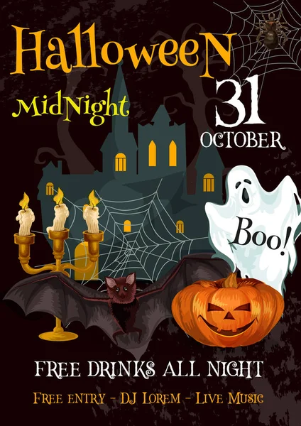 Cadılar Bayramı partisi gece hüner ya da muamele etmek vektör poster