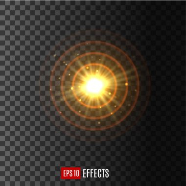 Hafif dairesel Parlatıcı lens flare efekti vektör simge