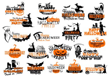 Mutlu Cadılar Bayramı tatil partisi için vektör simgeler