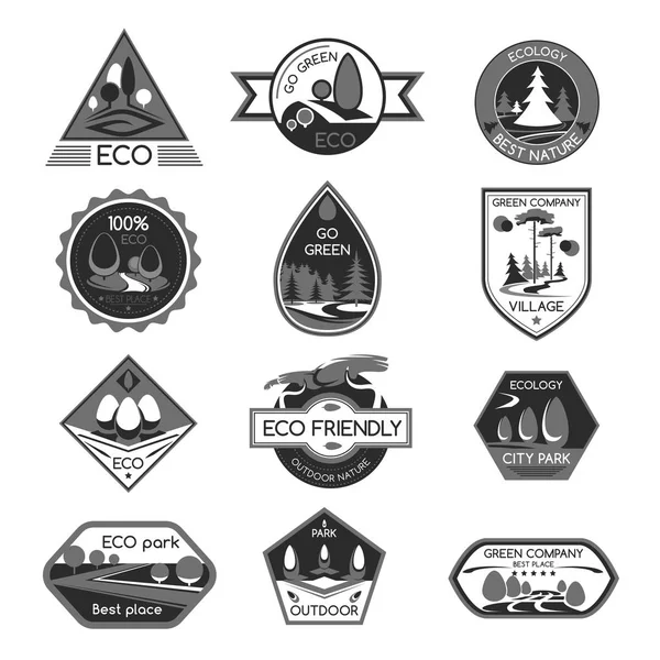 Iconos de plantilla vectorial para eco empresa verde — Archivo Imágenes Vectoriales