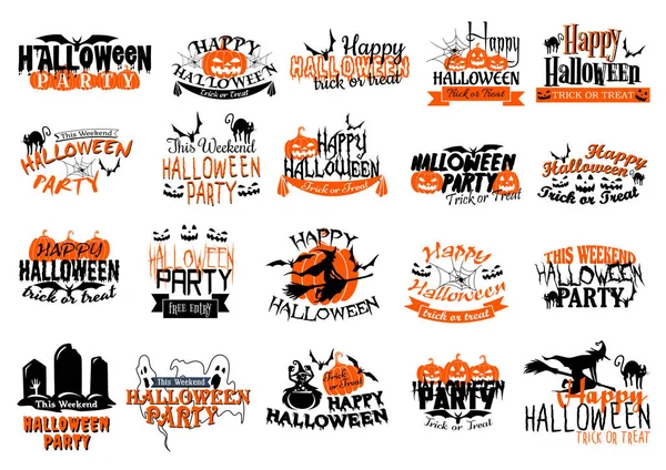 Vektor-Symbole für fröhliche Halloween-Party — Stockvektor