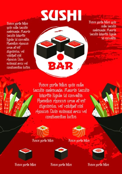 Wektor plakat dla Restauracja japońska sushi — Wektor stockowy