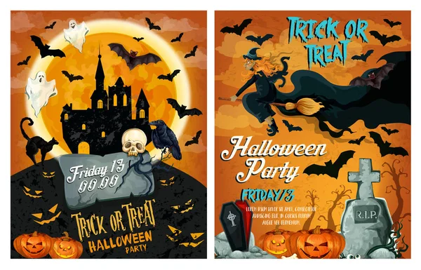 Manifesto vettoriale di Halloween per festa horror — Vettoriale Stock
