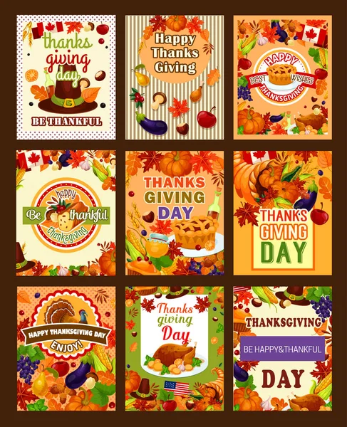 Thanksgiving gratulationskort vektor poters eller kort — Stock vektor