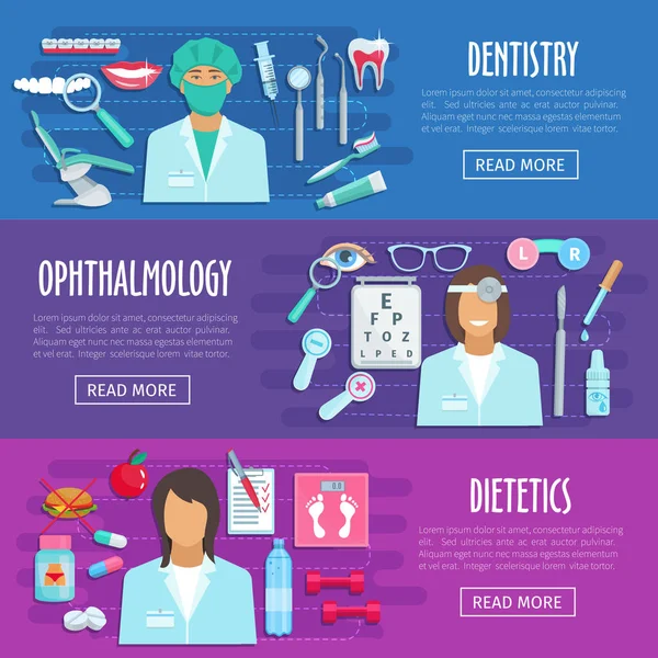 Vektör tıbbi hastane personel doktorlar afiş