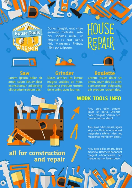 Векторный плакат инструментов для ремонта домов — стоковый вектор