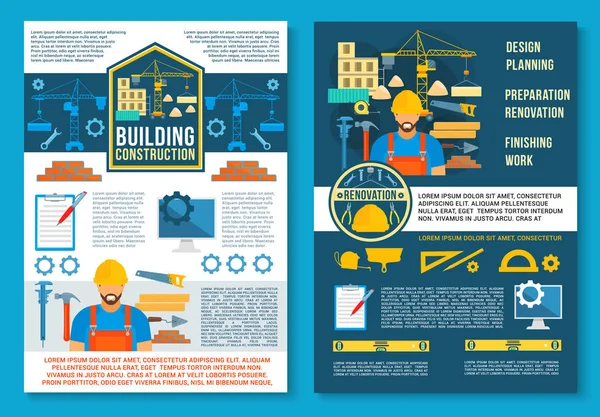 Vektor-Plakat für den Hausbau — Stockvektor