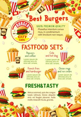 Vektör fast food Restoran Menü poster