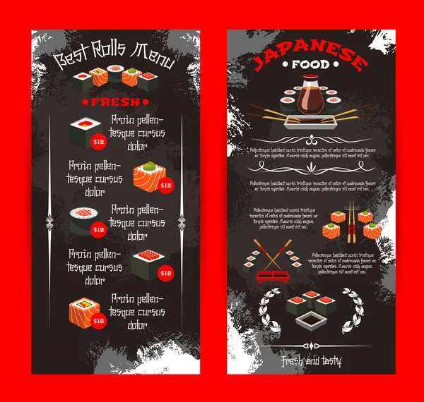 Menu vectoriel pour restaurant japonais de sushi — Image vectorielle