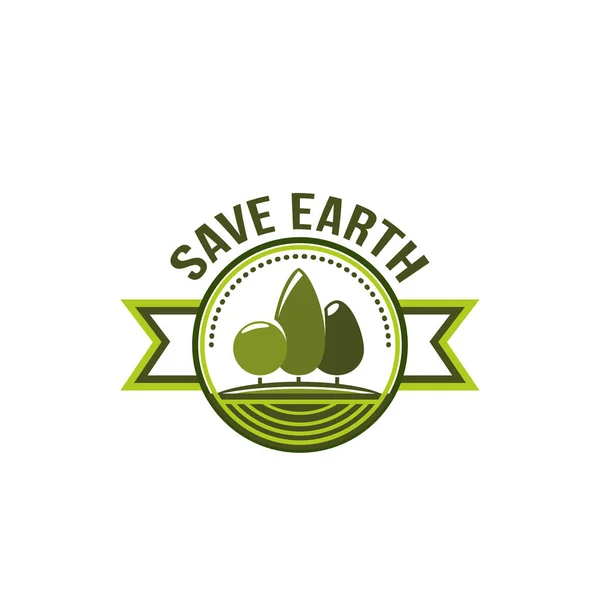 Ecology eco environment vector green tree icon — Stock Vector