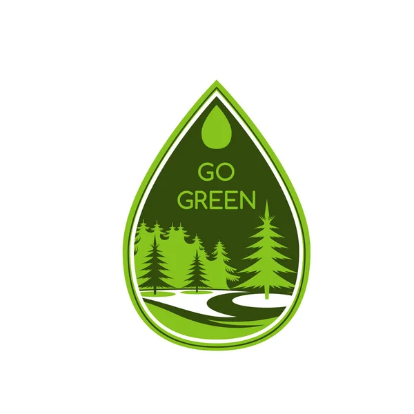 Ecoalbero verde ecologia ambiente vettoriale icona — Vettoriale Stock