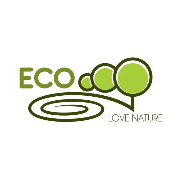 Zöld fa ikon öko környezeti természet szeretet — Stock Vector