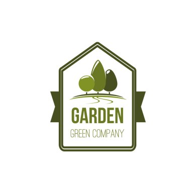 Bahçe Yeşil ağaç çevre peyzaj park vektör simgesi