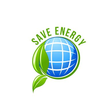 Yeşil enerji gezegen ekoloji dünya vektör simge kaydetmek