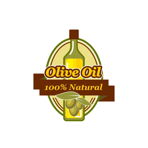 Óleo de oliva natural ícone vetor verde azeitona —  Vetores de Stock