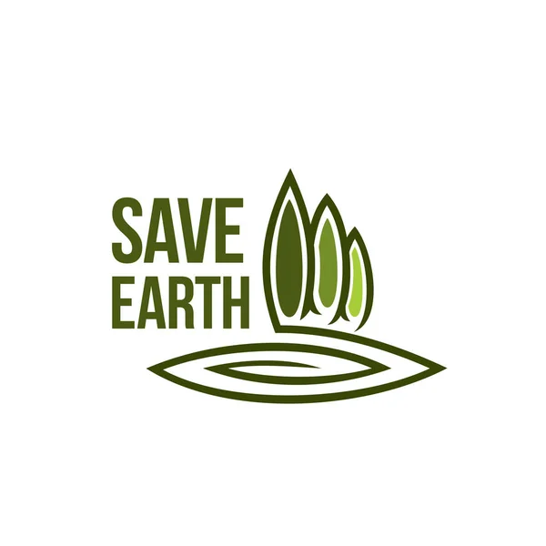 Verde terra albero ecologia vettore ambiente icona — Vettoriale Stock