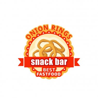 Soğan halkaları fast food Cafe bistro vektör simgesi