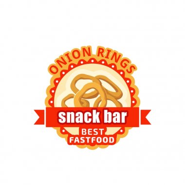 Onion rings fast food cafe bistro vector icon clipart