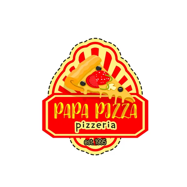 Итальянская векторная икона пиццерии Папа-пицца — стоковый вектор