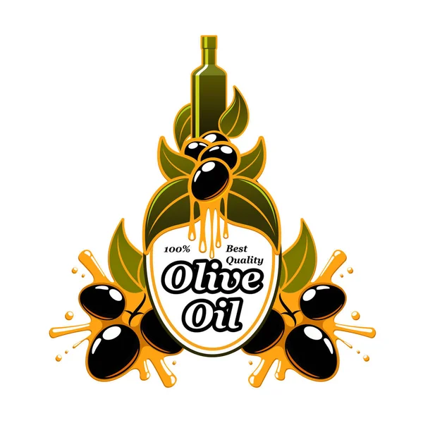 Oliwa z oliwek wektor oliwki tłoczenia produktu ikona — Wektor stockowy