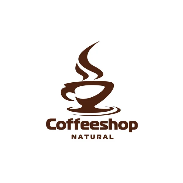 Café caliente taza de vapor café o icono de vector de la tienda — Vector de stock