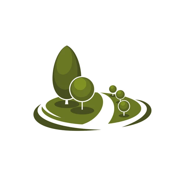 Árbol parque jardín eco paisaje vector icono — Vector de stock