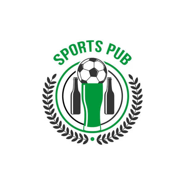 Sport pub pub de fútbol, icono del vector de pelota de fútbol — Vector de stock