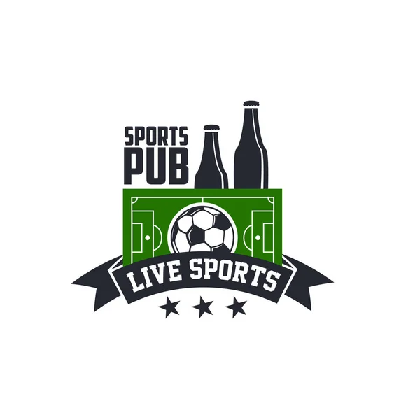 Fußball Live Sport oder Fußball Bar Pub Vektor Symbol — Stockvektor