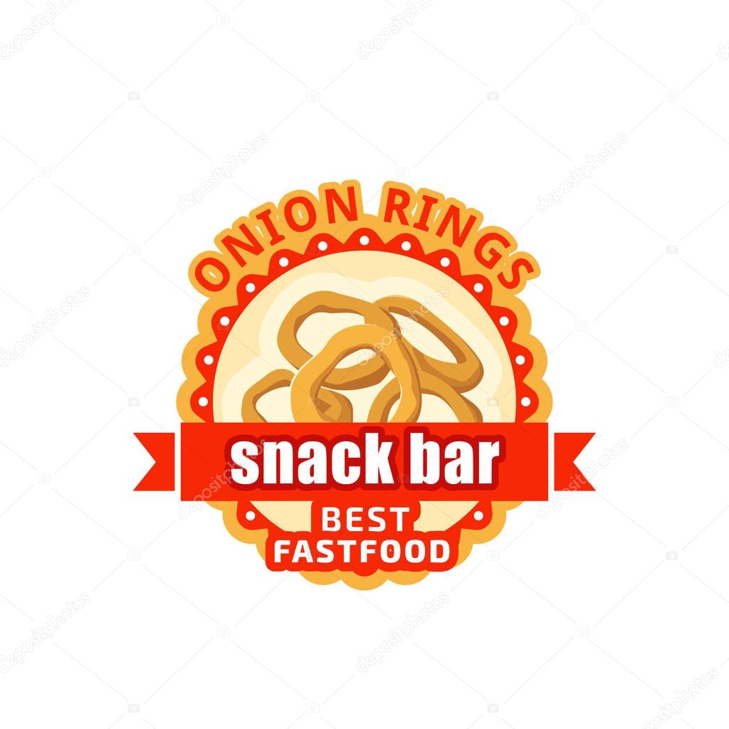 Onion rings fast food cafe bistro vector icon