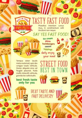 Fast food Restoran öğle banner şablon tasarımı