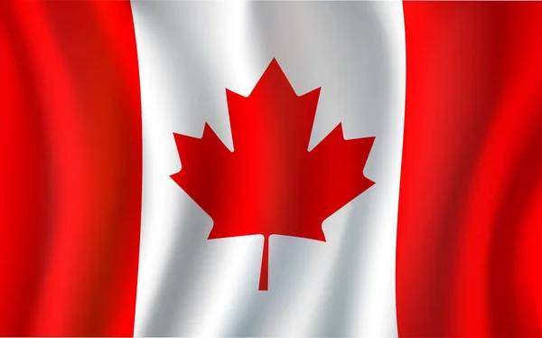 Kanadská vlajka, maple leaf 3d symbolem Kanady — Stockový vektor