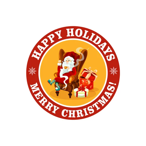 Ícone de Natal feliz para férias vetor saudação —  Vetores de Stock
