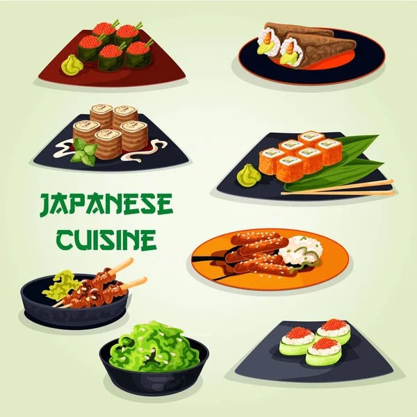 Icono de cocina japonesa para el diseño de comida asiática — Vector de stock