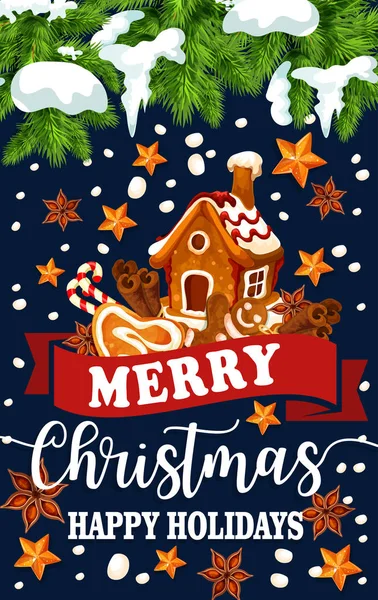 Joyeux Noël vecteur de vacances carte de vœux — Image vectorielle
