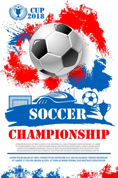 Vector poster for soccer football championship — Stock Vector