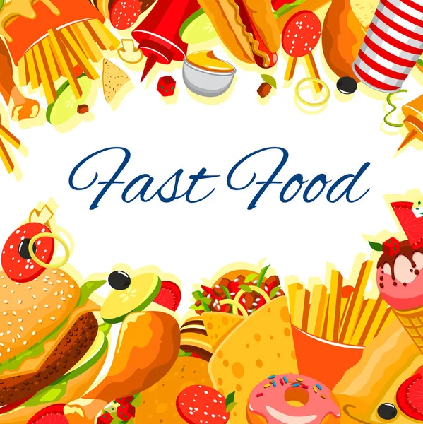 Fastfood Restoran için vektör lokanta poster — Stok Vektör