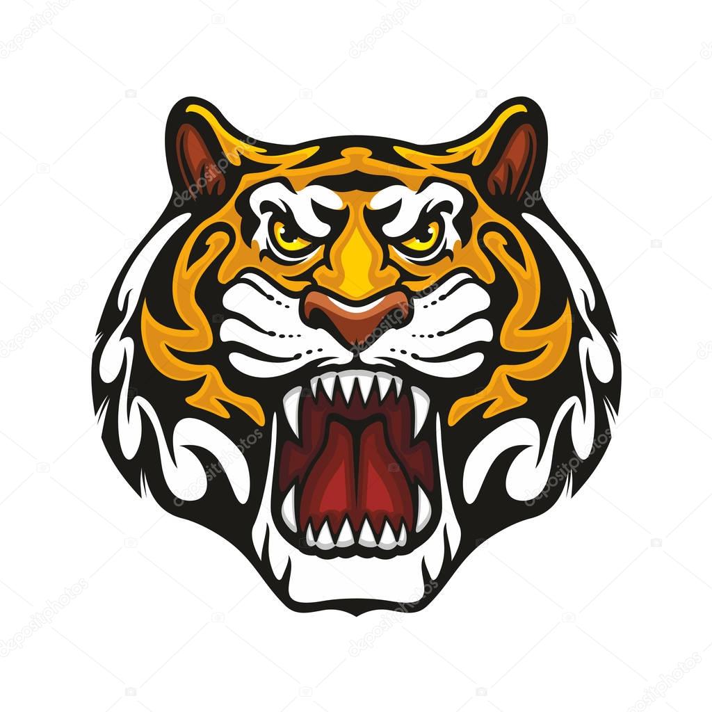 Tiger animal muzzle vector sport team mascot icon