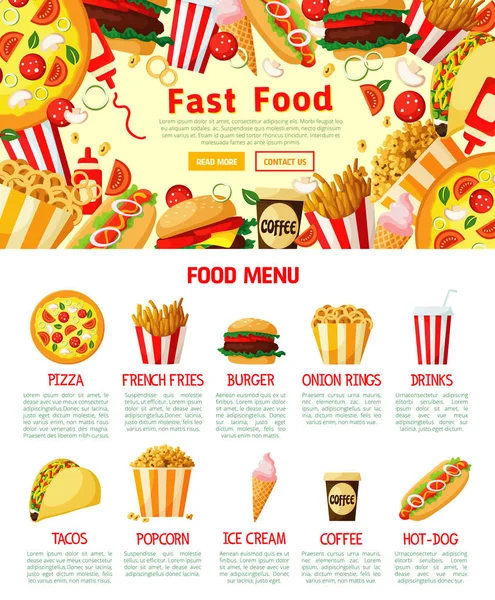 Vettoriale fast food hamburger e panini poster — Vettoriale Stock