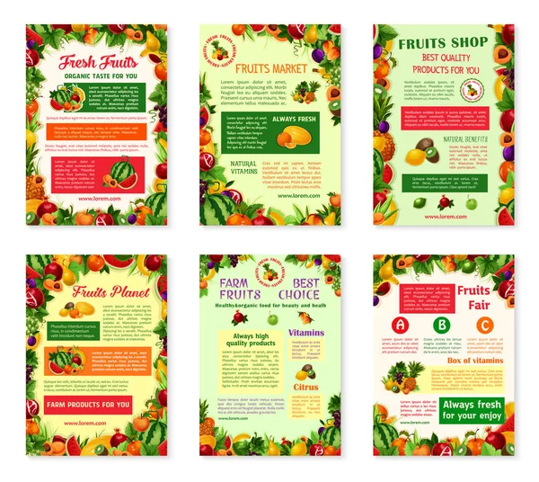 Vector etiketten tropische exotisch fruit sap pictogrammen — Stockvector