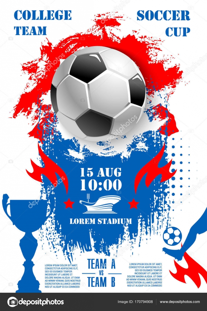 Cartaz De Jogo De Campeonato De Futebol Da Copa Final De Futebol. Modelo De  Banner De