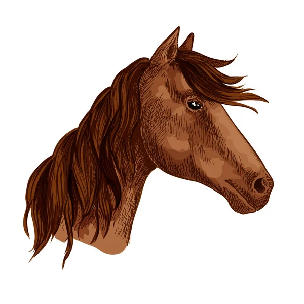 Horse animal brown stallion racehorse vector icon — Stock Vector