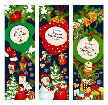 Afiş tebrik vektör Noel mutlu tatil