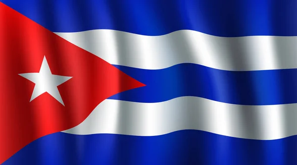 Vector Bandera 3D de Cuba. Símbolo nacional cubano — Archivo Imágenes Vectoriales