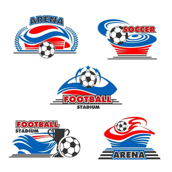 Vector icons soccer or football arena stadium — Stock Vector
