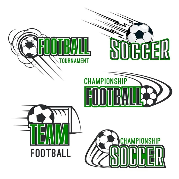 Vector soccer football tournament icons set — Stock Vector
