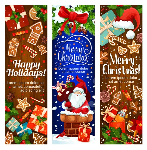 Mutlu Kış Noel tatil vektör afiş — Stok Vektör