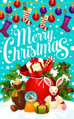 Merry Christmas dekorasyon vektör tebrik kartı